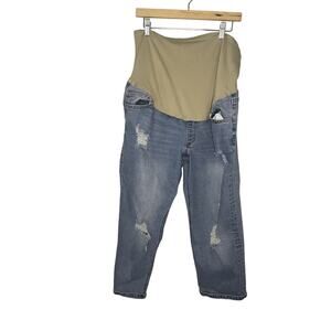 Harper Grey Womens Skinny Maternity Pull-On Blue Stretchy Jeans Size 2X Plus XXL